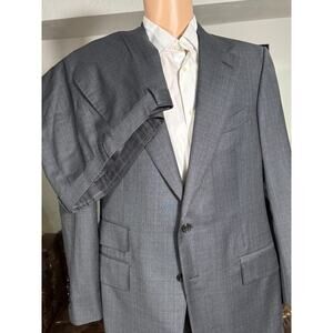 Tom Ford Gray Checked 2Pc Wool Suit 54EU 44R US Men's 36x30 trousers